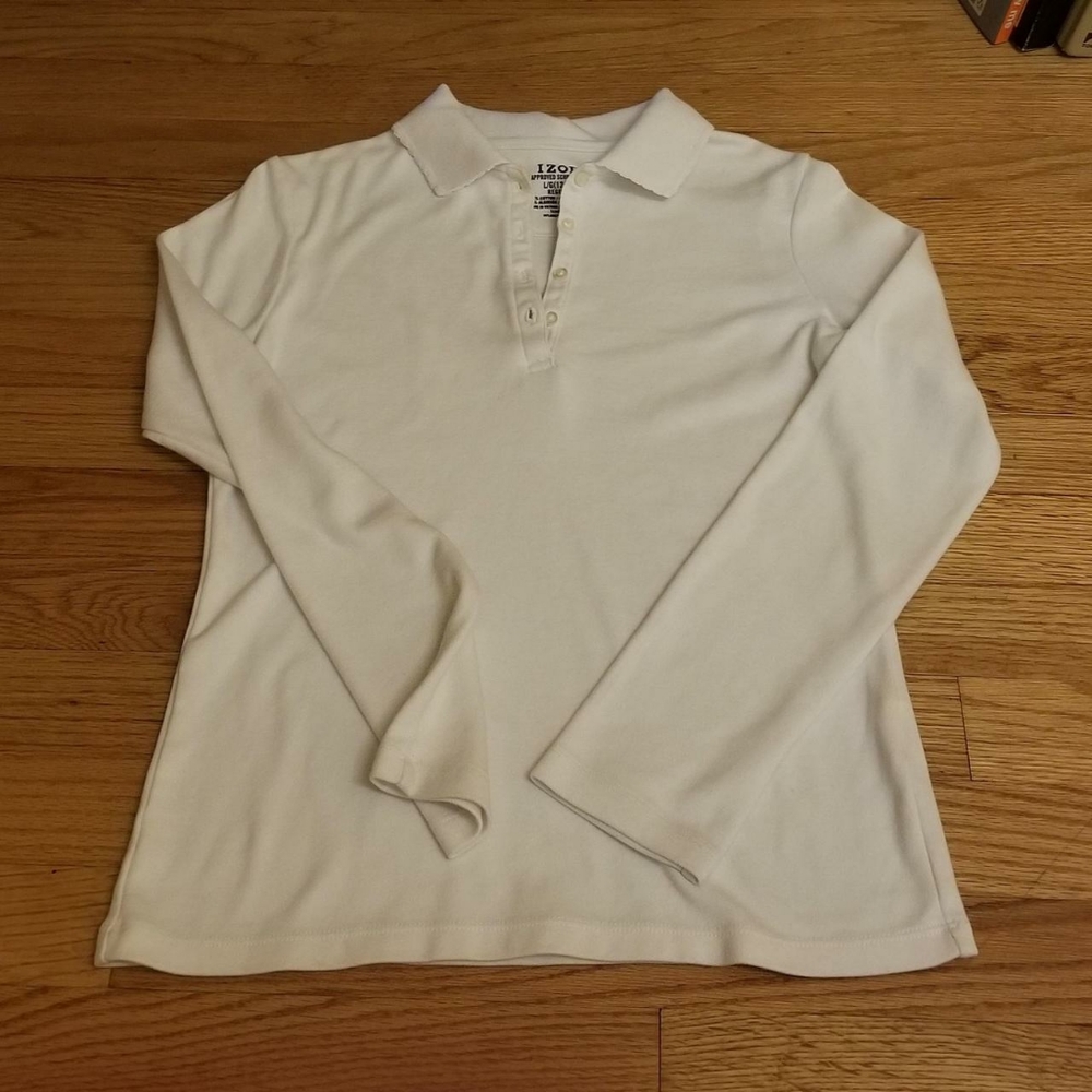 Izod collared uniform long sleeve top